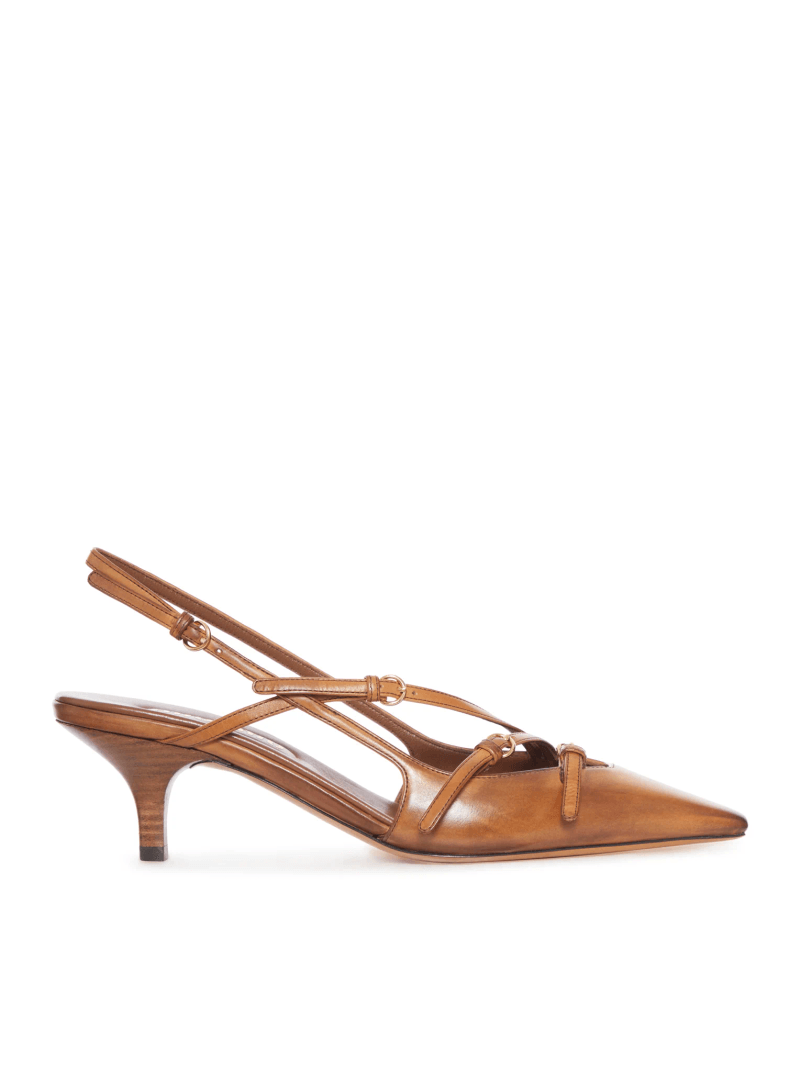 LEATHER SLINGBACK WITH BUCKLES - Miu Miu - Woman