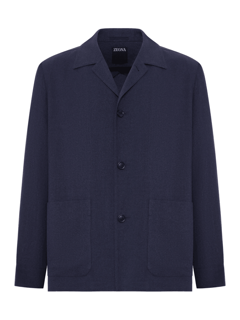 WOOL AND LINEN MIX JACKET WITH PATCHED POCKETS - Zegna - Man