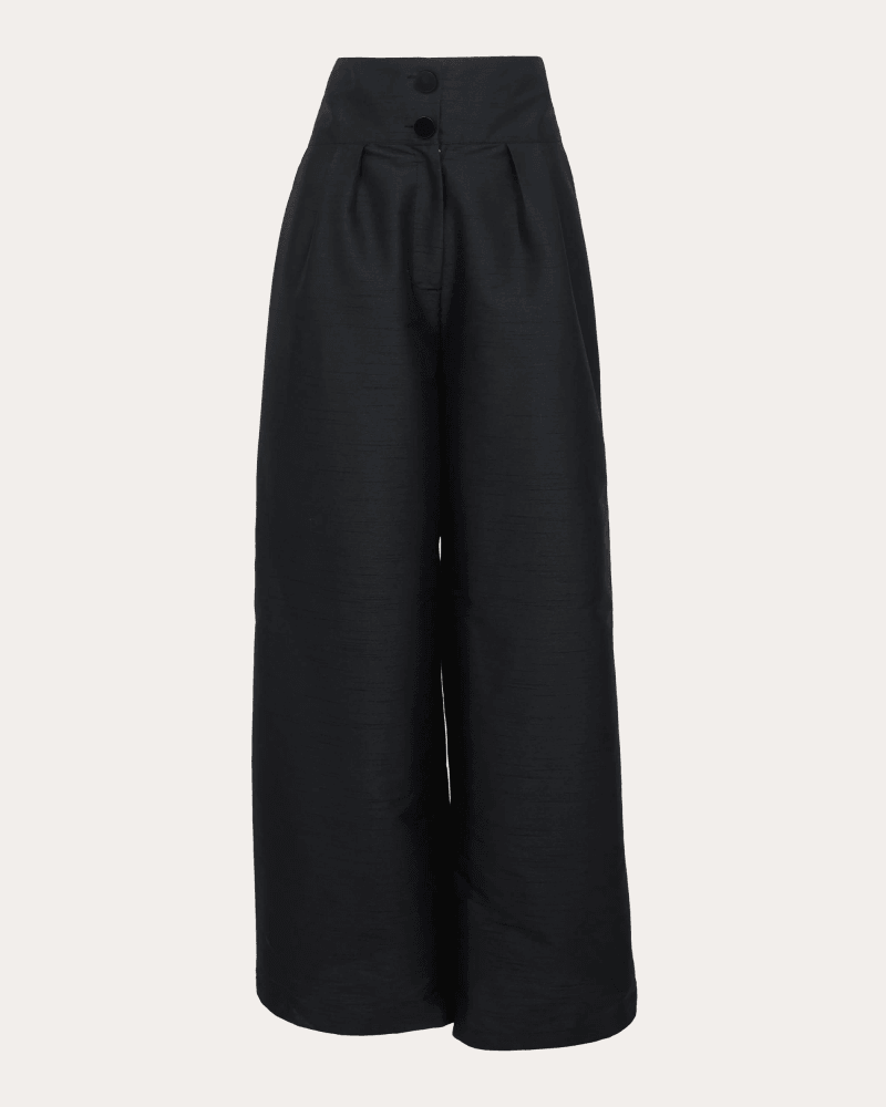 byVarga Women's Nola Silk Wide-Leg Trousers in Black