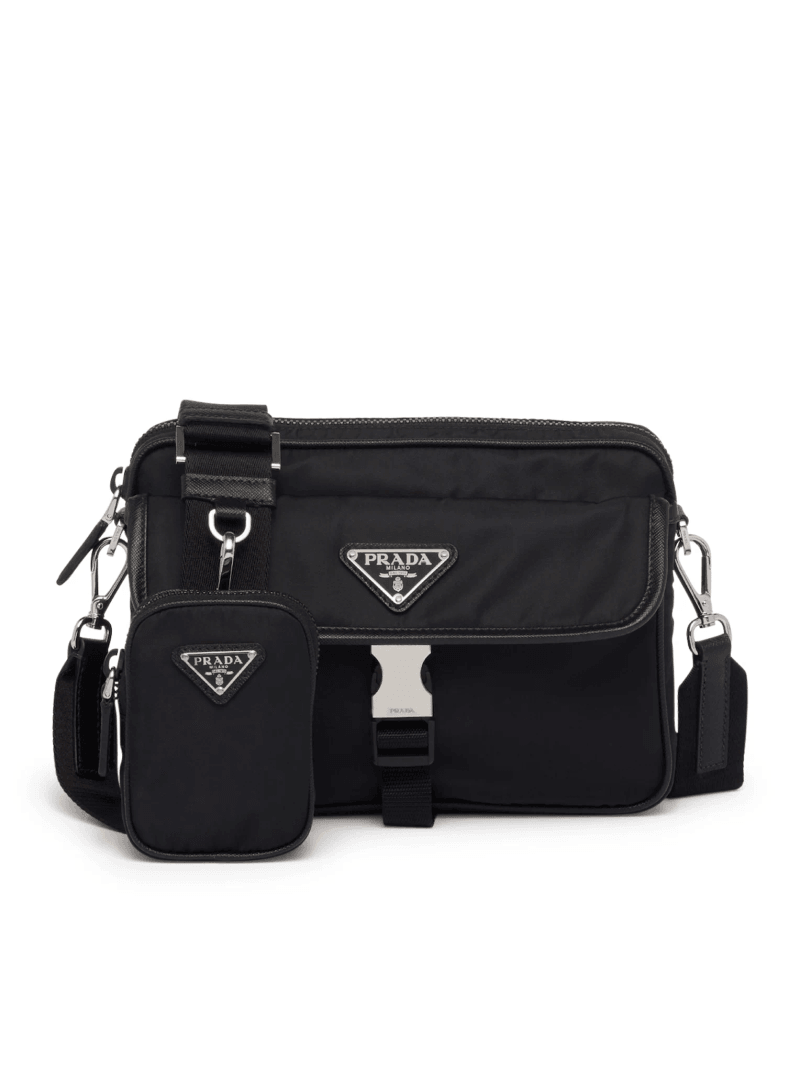 SHOULDER BAG IN RE-NYLON AND SAFFIANO - Prada - Man