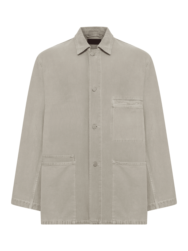 UTILITY OVERSHIRT IN SNOW BROKEN TWILL - Lemaire - Man