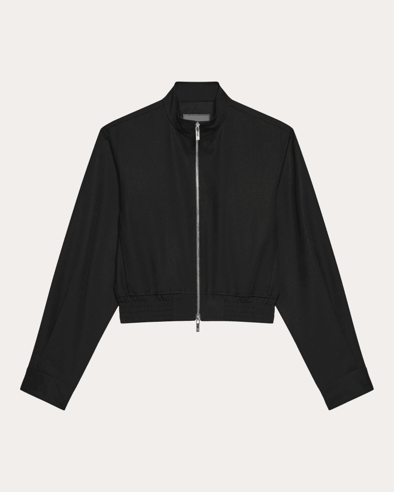 Helmut Lang Women's Wool Gabardine Wardrobe Bomber Jacket in Black