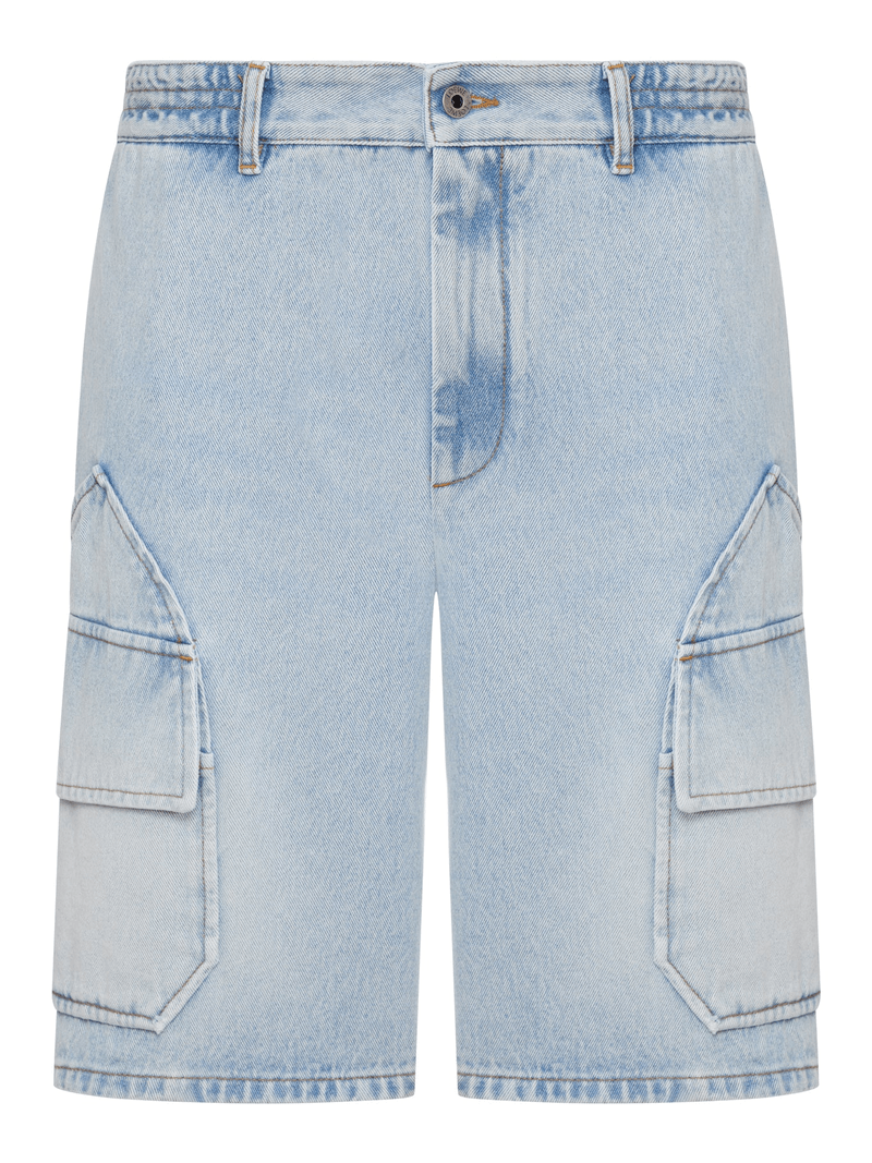 MIDWEIGHT WASHED COTTON DENIM SHORTS - Loewe X Paula`s Ibiza - Man