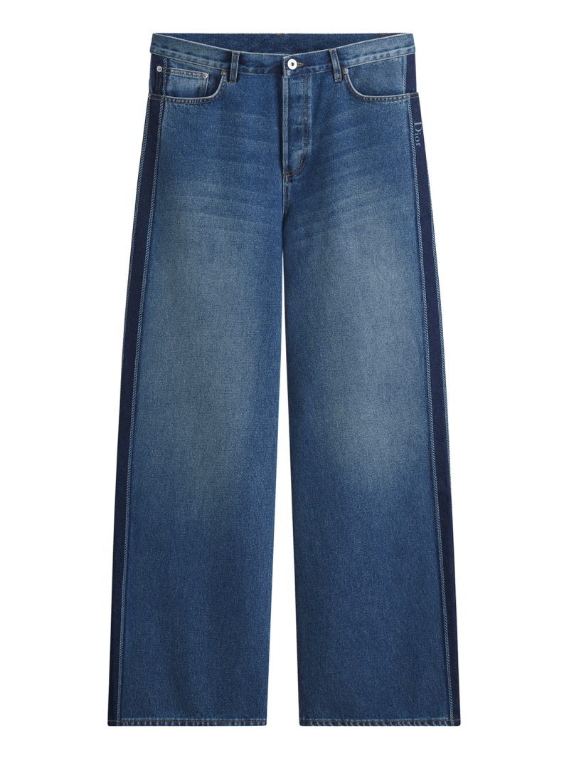 BAGGY JEANS IN BLUE COTTON TWILL - Christian Dior - Man