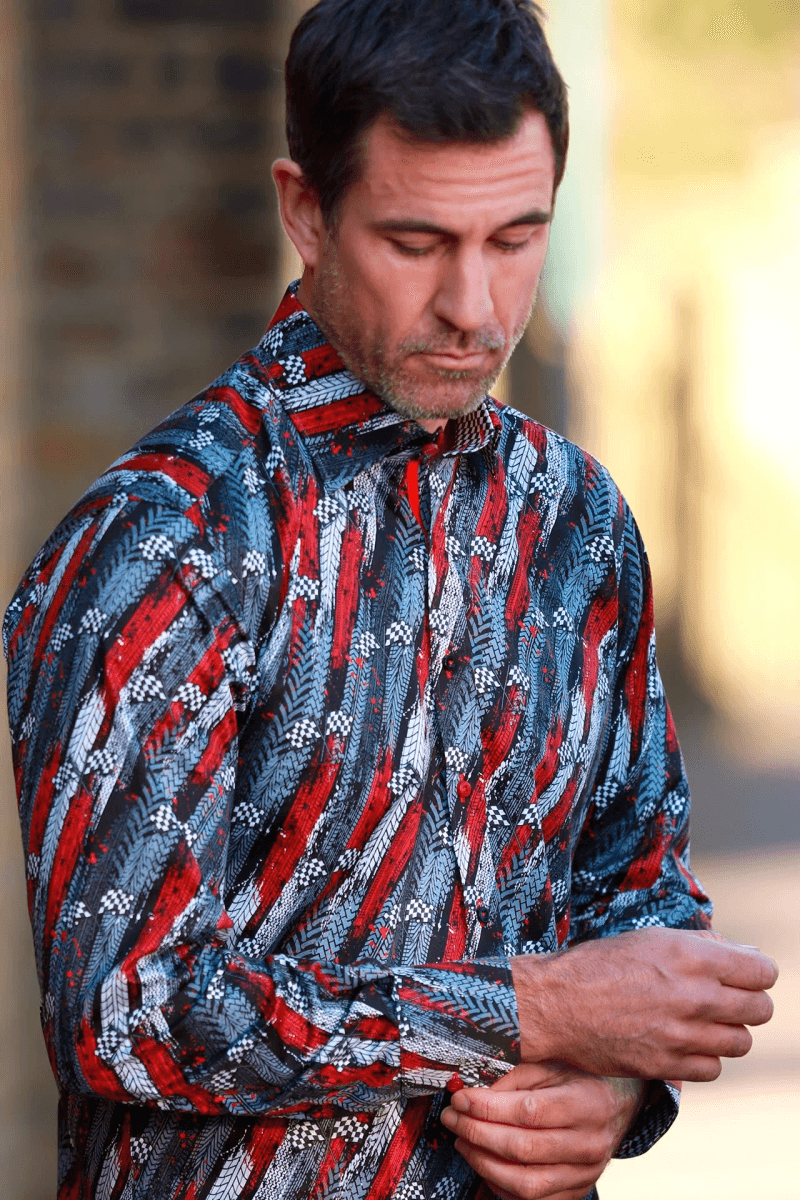 TURBO TRACKS & RACING FLAGS PRINT SHIRT