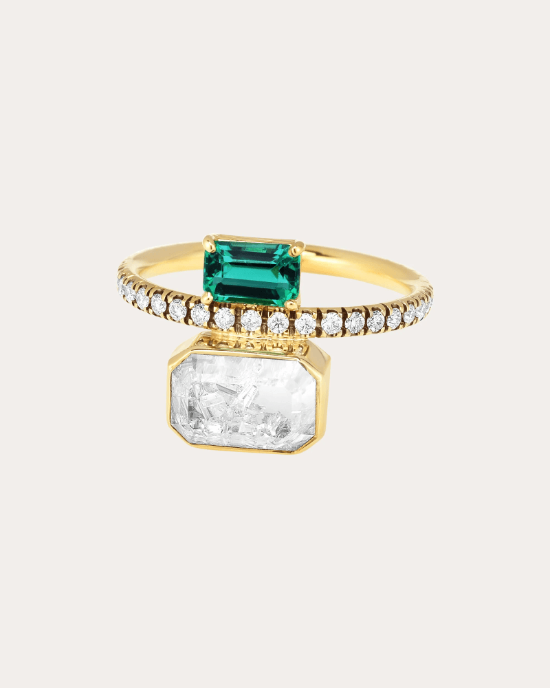 Moritz Glik Women's Emerald & Diamond 18k Gold Shaker Ring