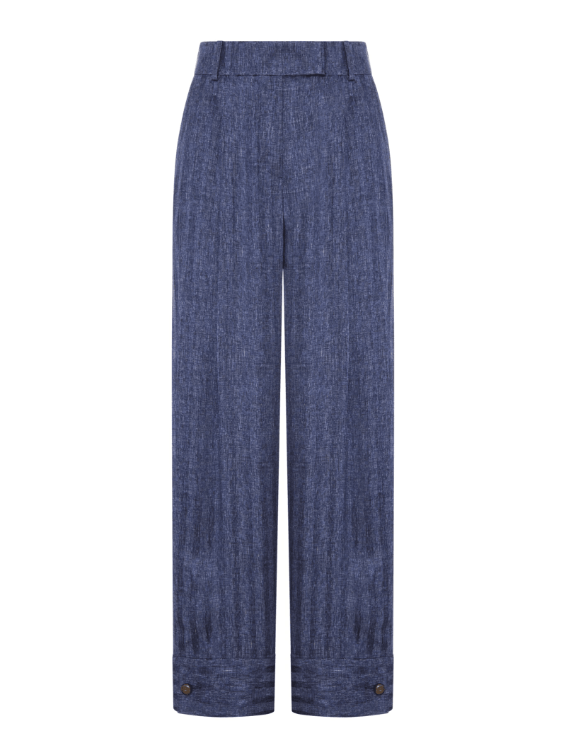 PRINTED SILK TROUSERS WITH PLEATS - Giorgio Armani - Woman