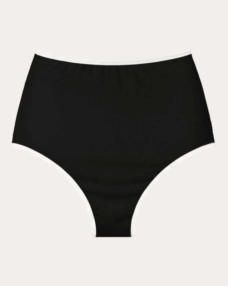 Verdelimon Women's Oasis High-Rise Bikini Bottoms in Black Polyester