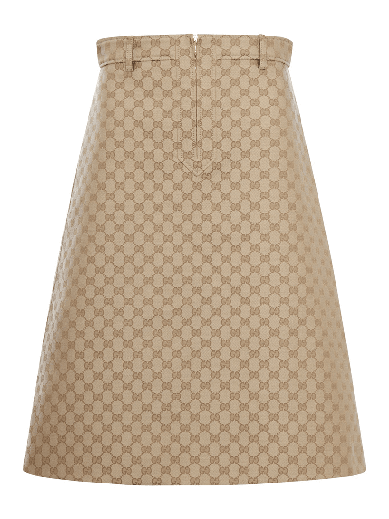 GG COTTON CANVAS FABRIC SKIRT - Gucci - Woman