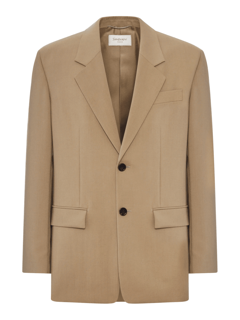 SINGLE-BREASTED JACKET IN WOOL AND MOHAIR - Saint Laurent - Man