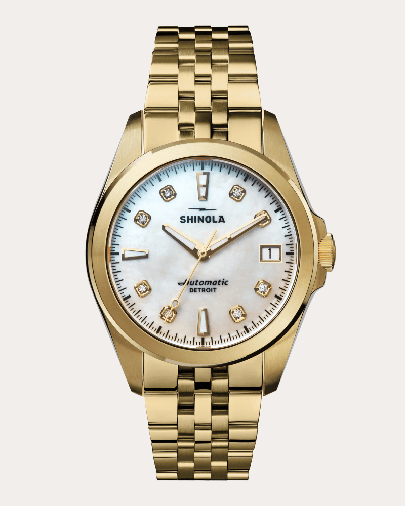 Shinola Women's Diamond Circadian Monster 36mm Watch in White Mother Of Pearl