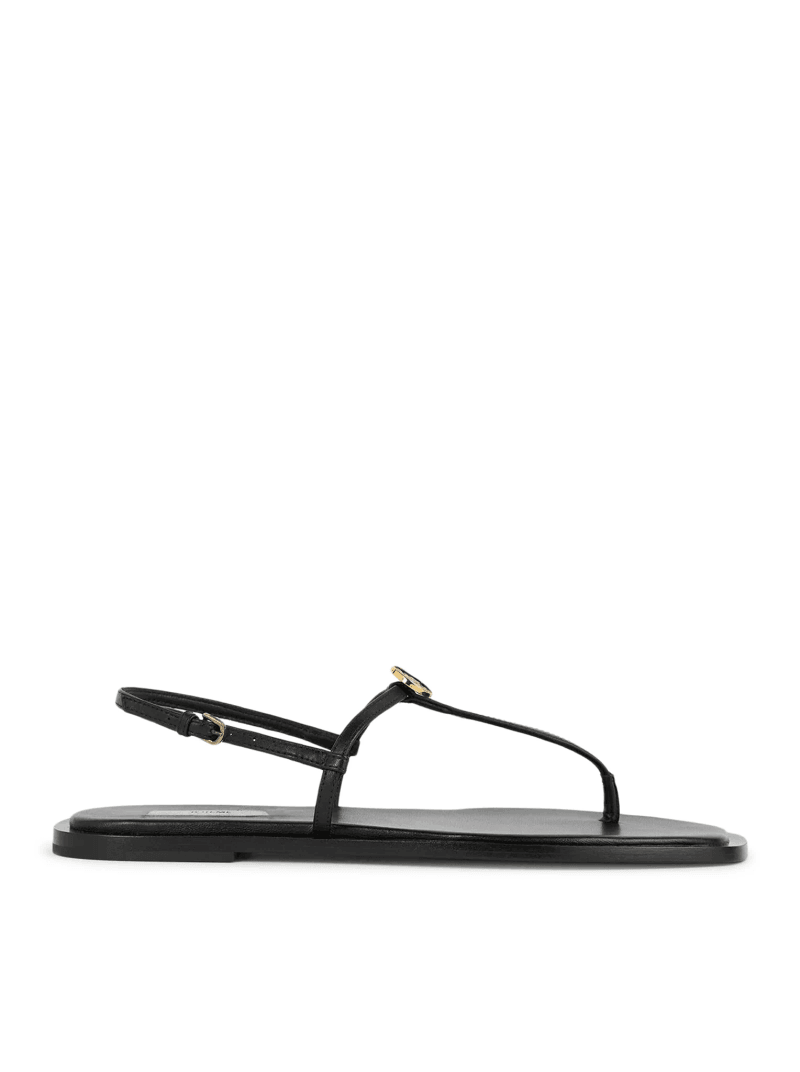 T-STRAP LEATHER SANDALS - Toteme - Woman