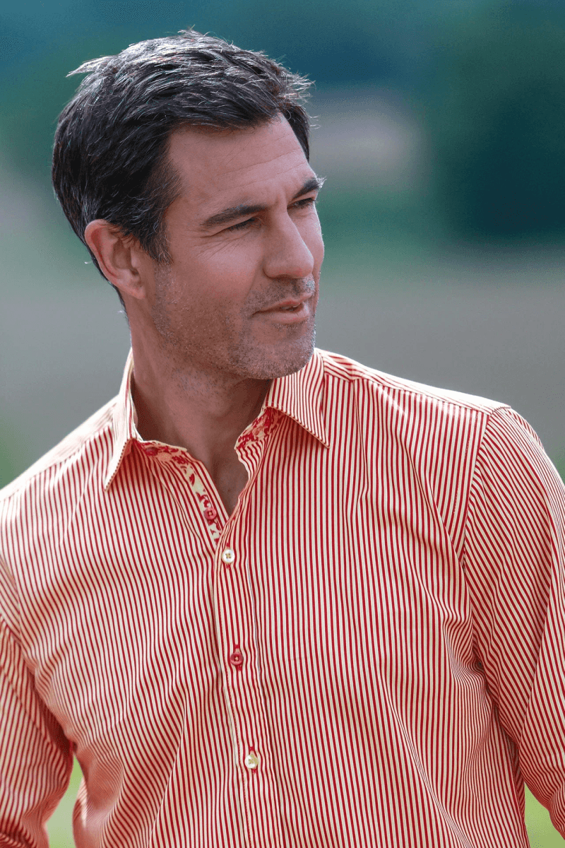 BOLD STRIPE SATIN COTTON SHIRT