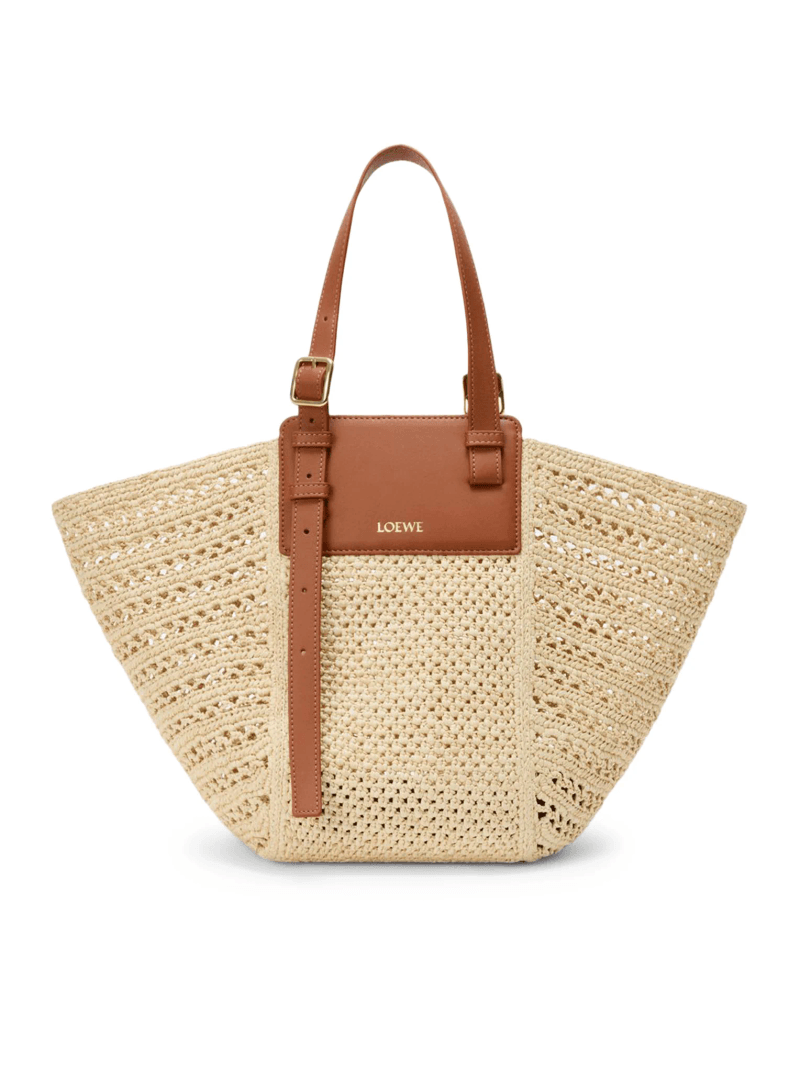 HAMMOCK CABAS MEDIUM BAG IN RAFFIA AND CALFSKIN - Loewe X Paula`s Ibiza - Woman