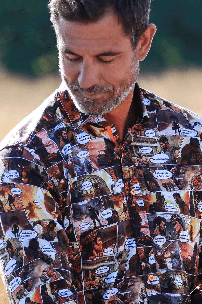 GLADIATOR ARENA TENCEL PRINT SHIRT - WARRIOR'S CHOICE