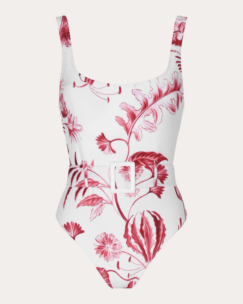 Aguaclara Women's La Vie Rouge Belted One-Piece in Red Elastane/Polyamide