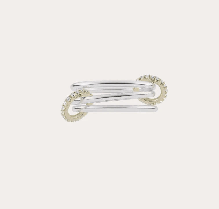 Spinelli Kilcollin Women's Diamond & 18k Gold Two-Tone Pavé Solarium Ring in Sterling Silver