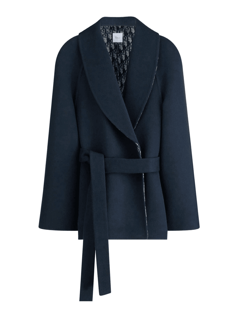 SHORT DOUBLE-BREASTED CABAN WITH BELT - Christian Dior - Woman