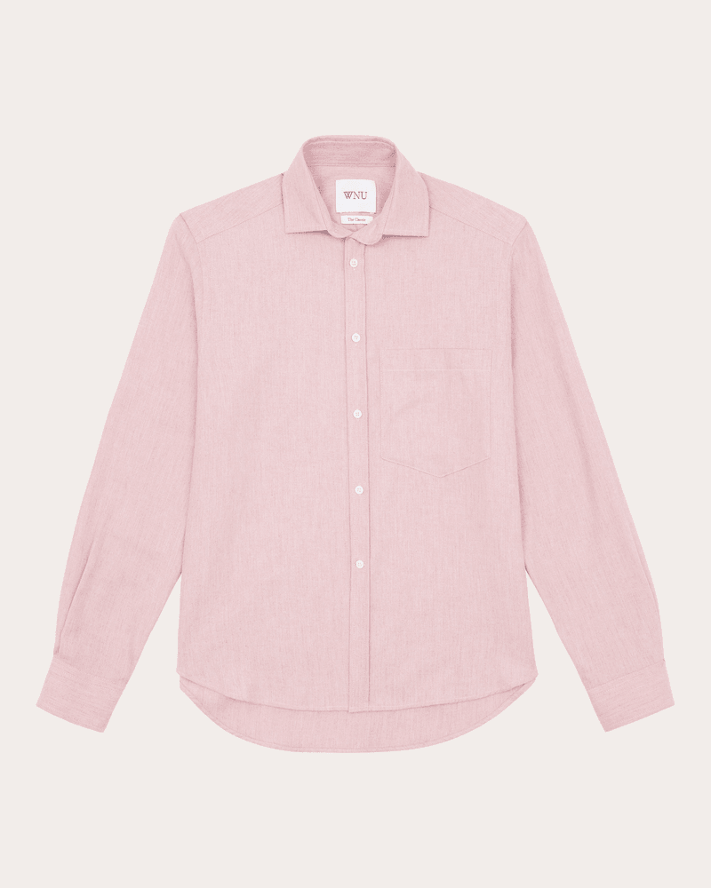 With Nothing Underneath Women's The Classic Brushed Cotton Wool Shirt in Pink Wool/Cotton/Denim