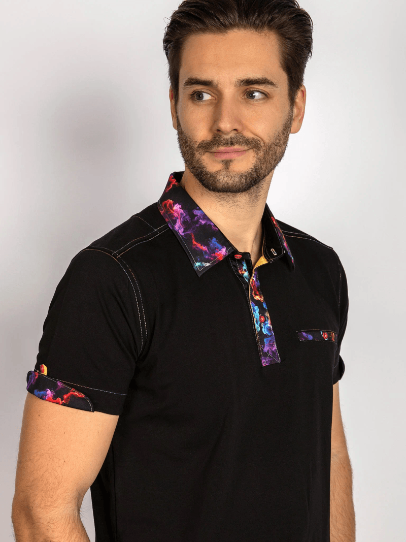 SIGNATURE POLO SHIRT WITH SMOKE INSERT