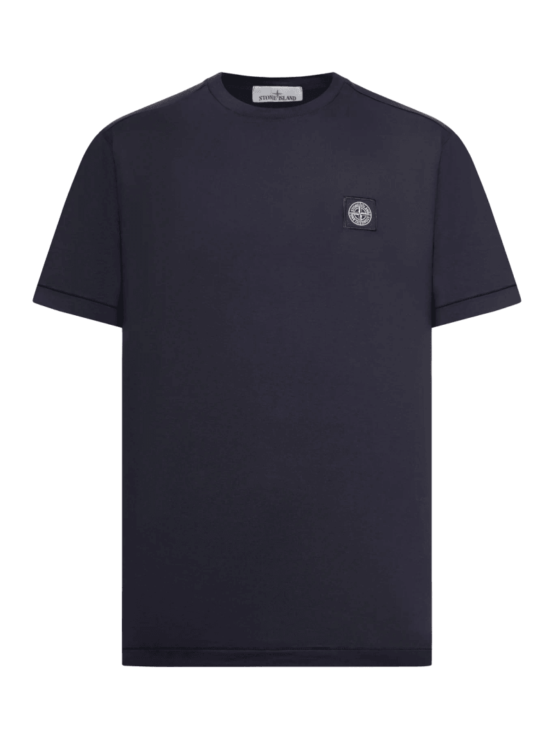SHORT-SLEEVE T-SHIRT WITH COMPASS PATCH BLUE - Stone Island - Man