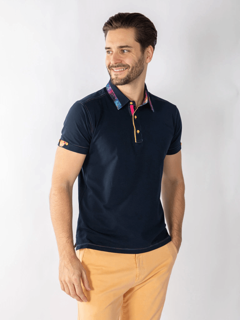 SIGNATURE POLO SHIRT WITH MARBLE INSERT