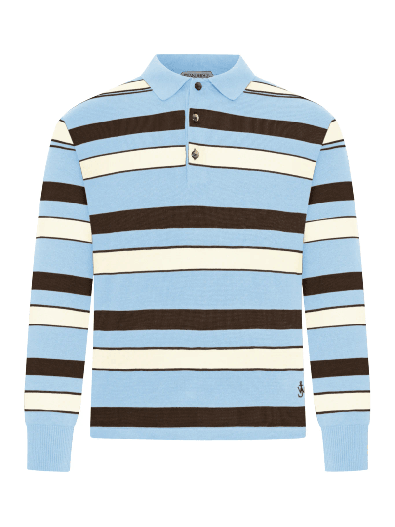 STRIPED KNITTED RUGBY POLO - J. w.anderson - Man