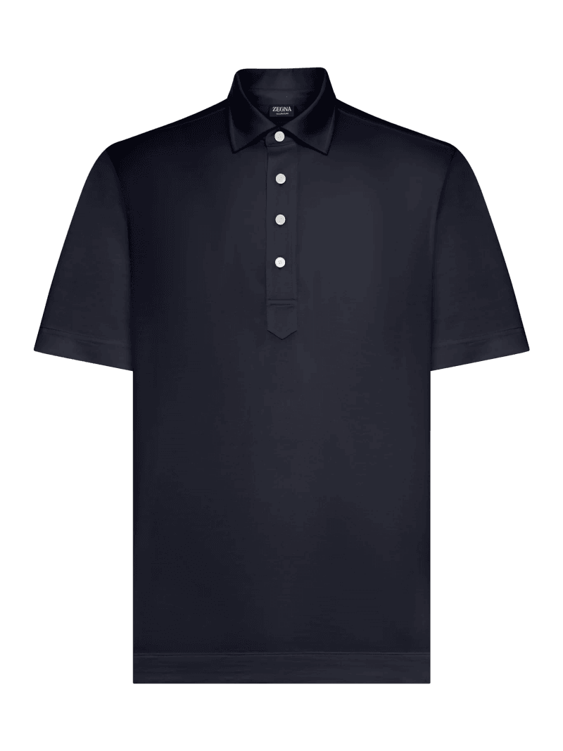 SILK AND COTTON KNITTED POLO SHIRT - Zegna - Man