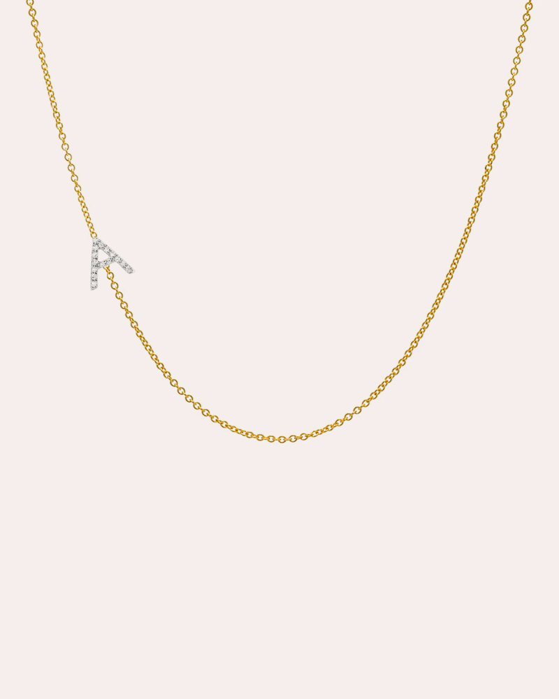 Zoe Lev Women's Diamond & 14k Gold Asymmetric Initial Necklace