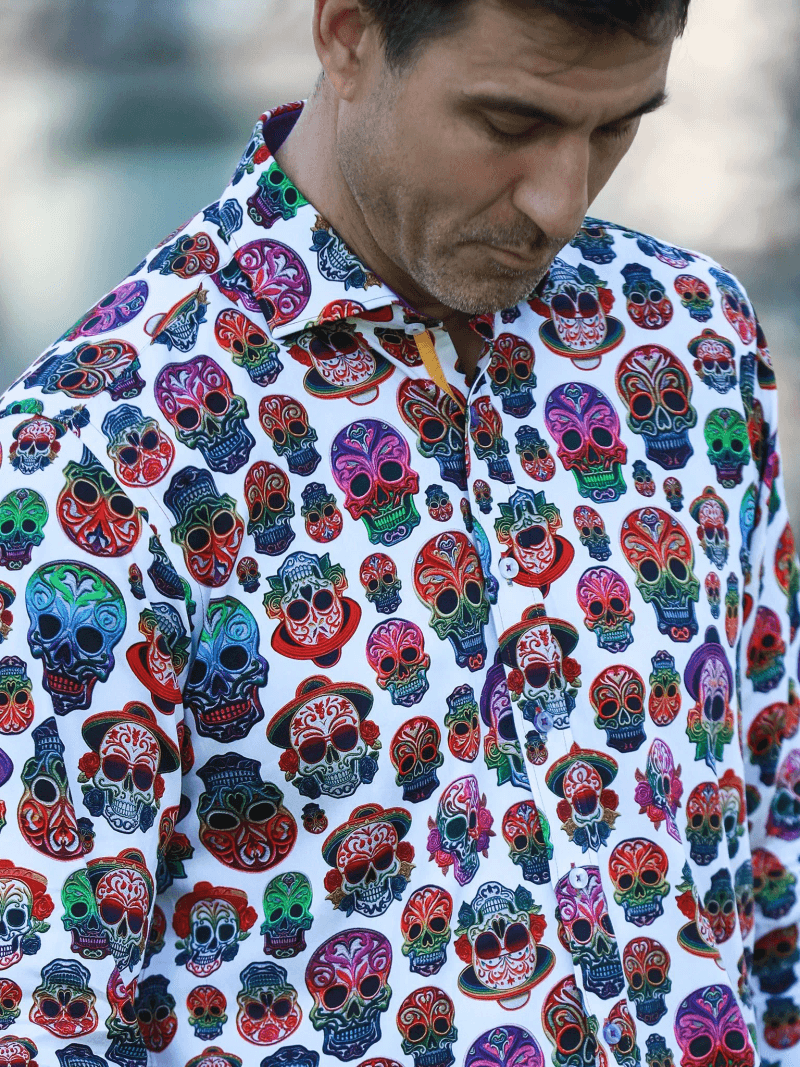 EMBROIDERY SKULLS SHIRT