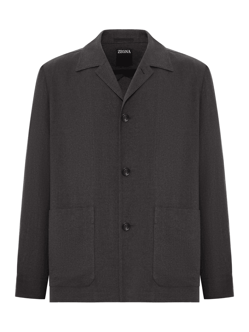 WOOL AND LINEN MIX JACKET WITH PATCHED POCKETS - Zegna - Man