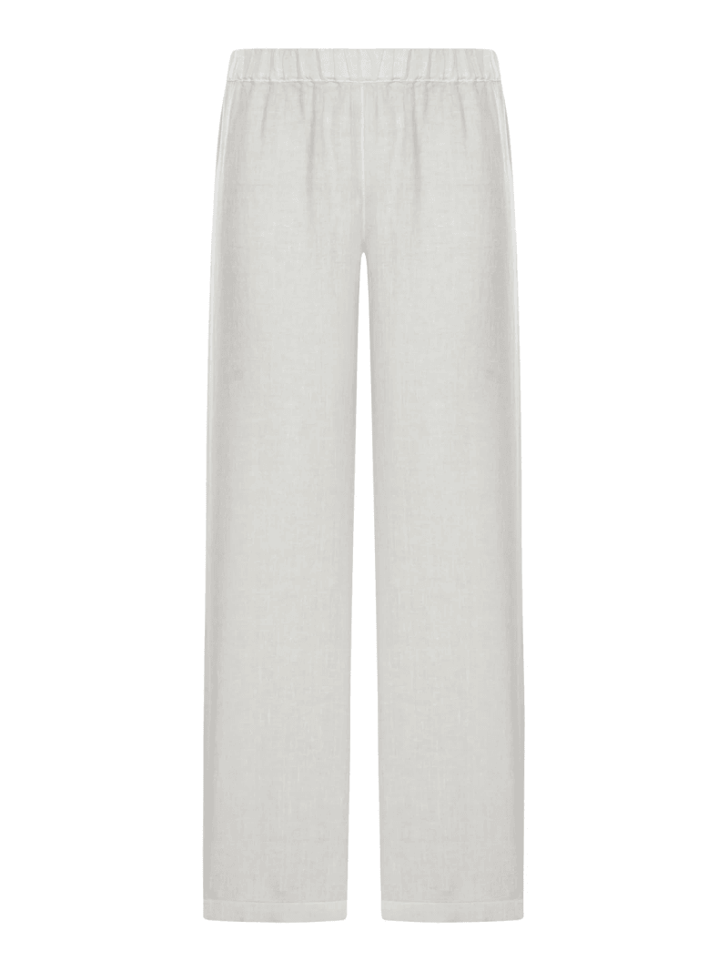 WIDE LEG LINEN TROUSERS - 120% Lino - Woman
