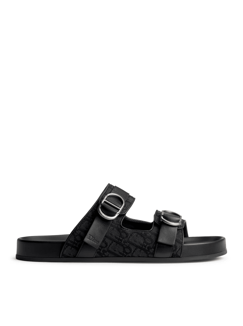 AQUA SANDALS IN BLACK DIOR OBLIQUE JACQUARD - Christian Dior - Man
