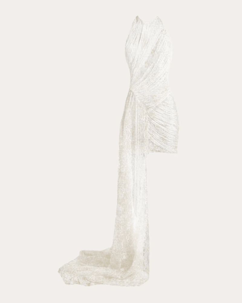 Francisco Arce Women's Vexa Draped Silk Fringe Mini Dress in White