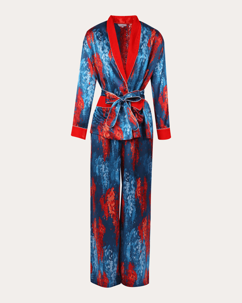 Karma On The Rocks Women's Ari Fuji Silk Belted Pajama Set