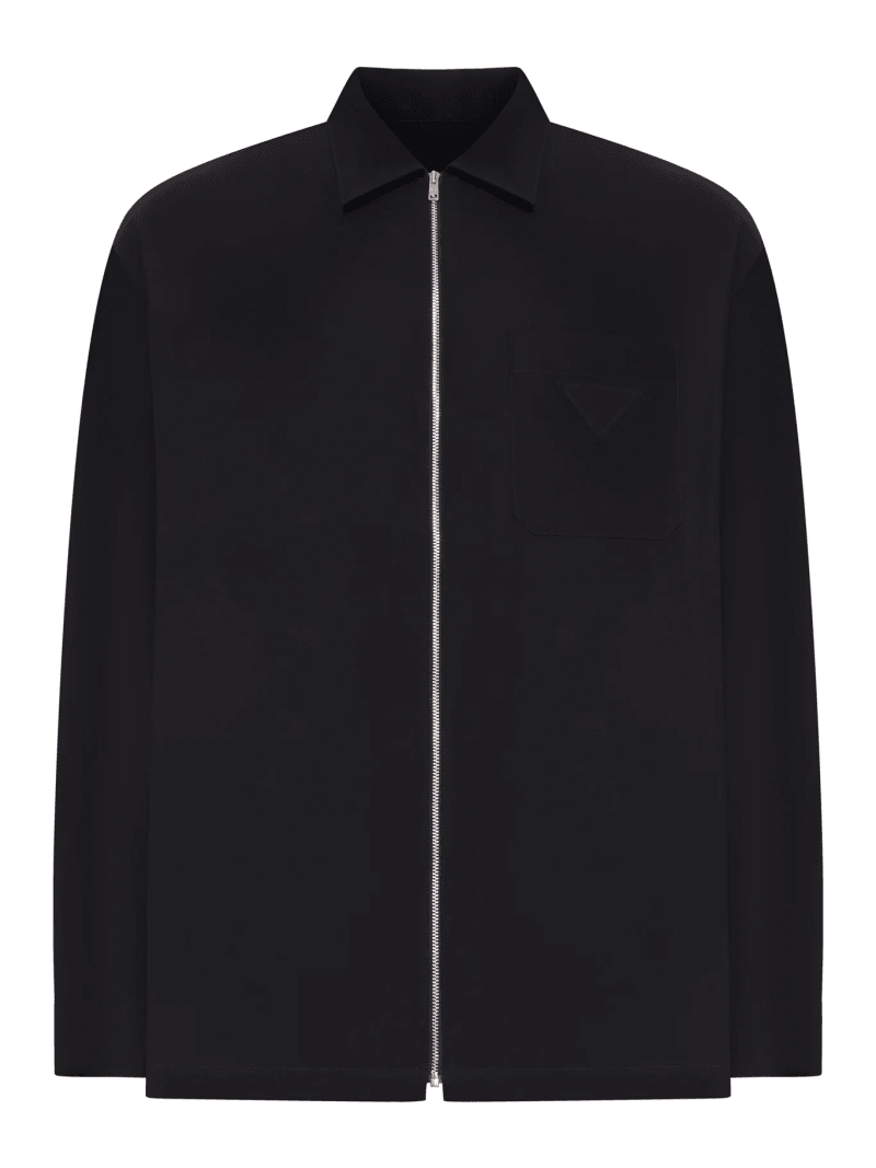 COTTON OVERSHIRT WITH ZIP - Prada - Man