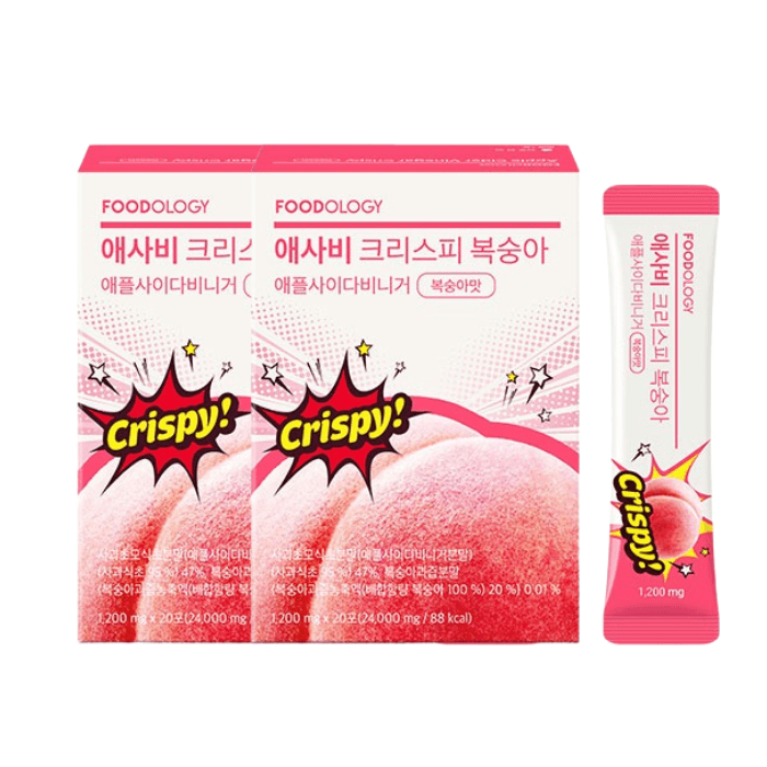FOODOLOGY - Apple Cider Vinegar Crispy - 2000mg x 20 sticks - Peach Duo Set