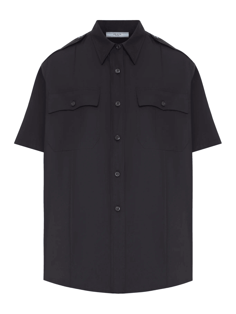 SHORT-SLEEVED POPLIN SHIRT - Prada - Woman