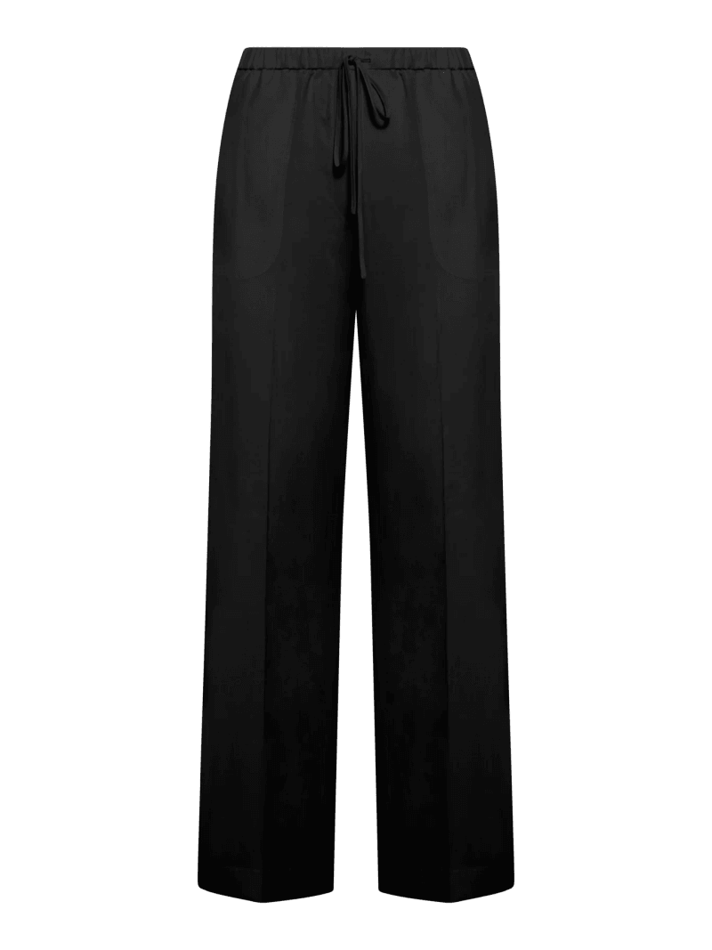 WIDE-LEG LINEN BLEND TROUSERS - Toteme - Woman
