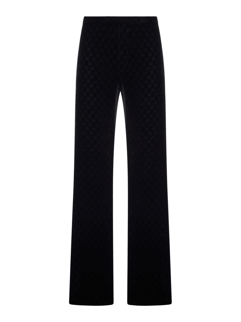 GG STRETCH DÉVORÉ VELVET TROUSERS - Gucci - Man