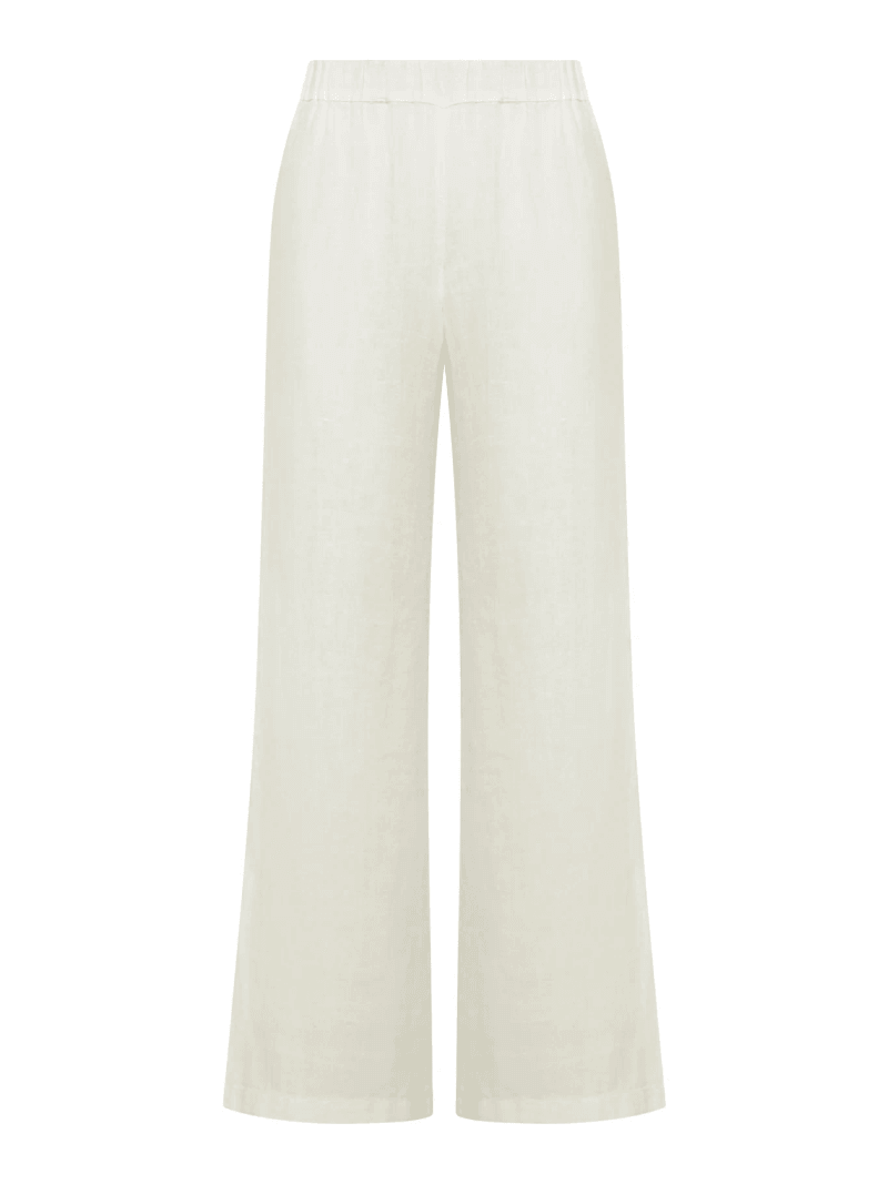 WIDE LEG LINEN TROUSERS - 120% Lino - Woman