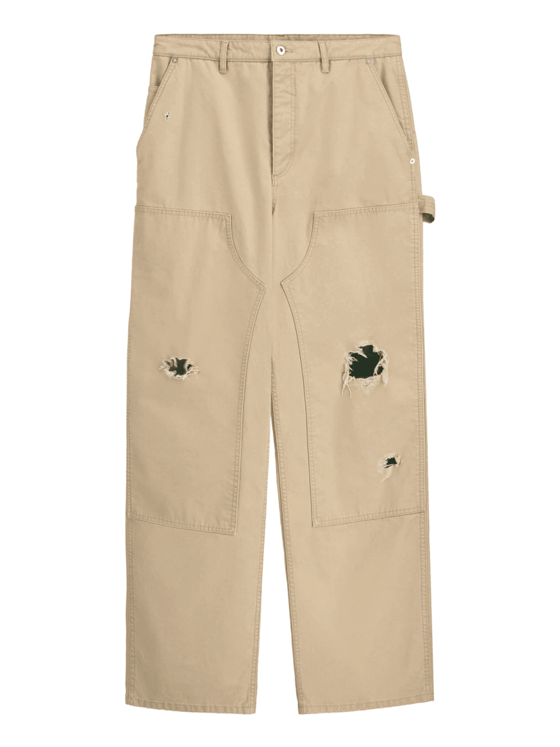 BEIGE COTTON TWILL CARPENTER`S STYLE JEANS - Christian Dior - Man