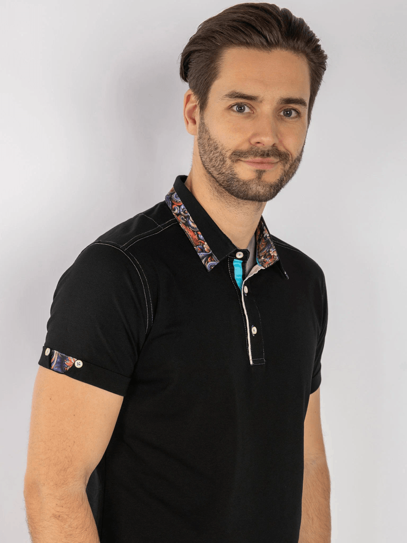 SIGNATURE POLO SHIRT WITH ORNAMENTAL INSERT