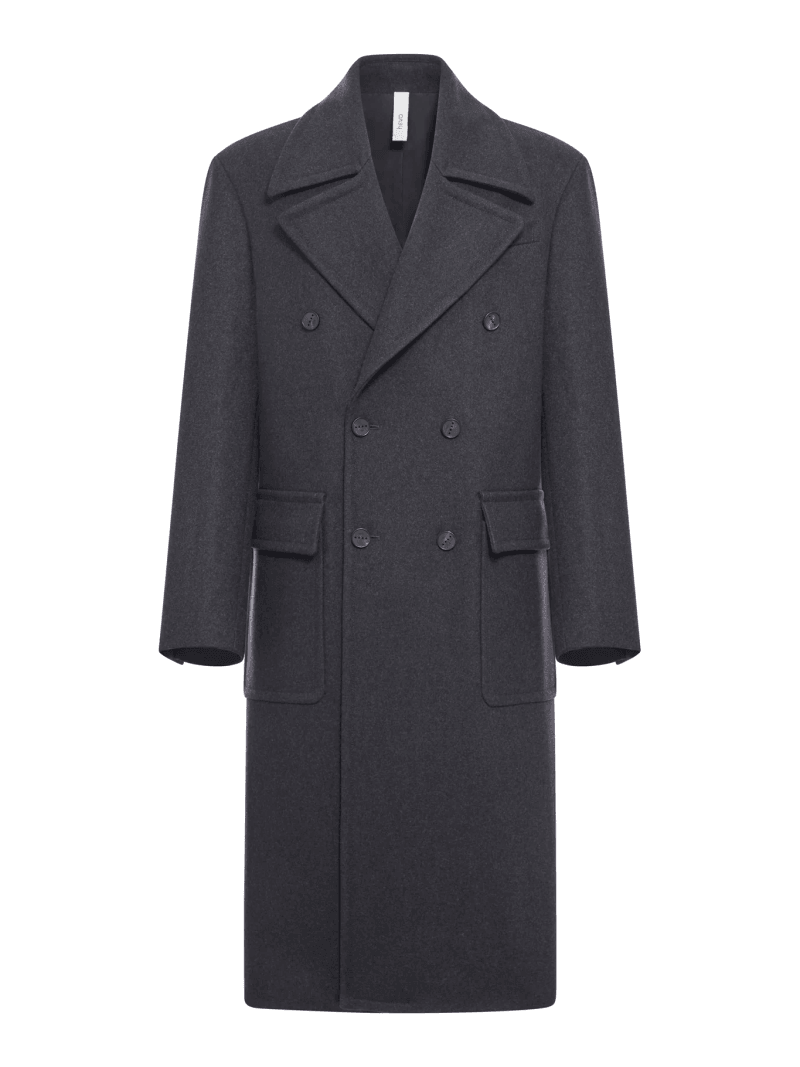 DOUBLE-BREASTED HERRINGBONE COAT - Hevo - Man