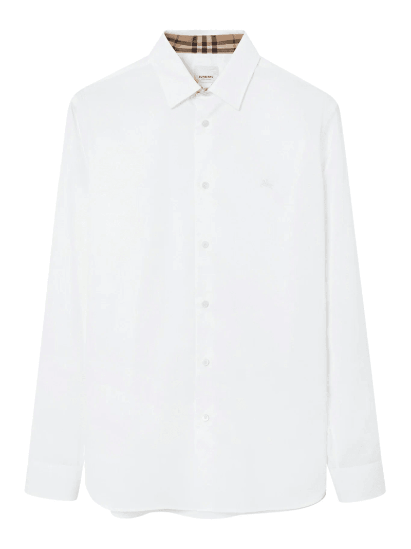 STRETCH COTTON SHIRT - Burberry - Man