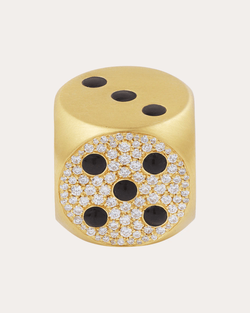 MYSTERYJOY Women's Diamond & 18k Gold Mini Hasard Ring in Yellow Gold