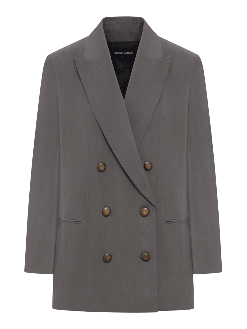 TAILORED DOUBLE-BREASTED SILK BLAZER - Giorgio Armani - Woman