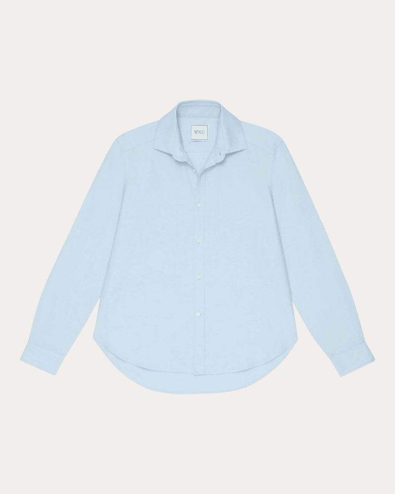With Nothing Underneath Women's The Classic Oxford Shirt in Celeste Blue Cotton/Denim