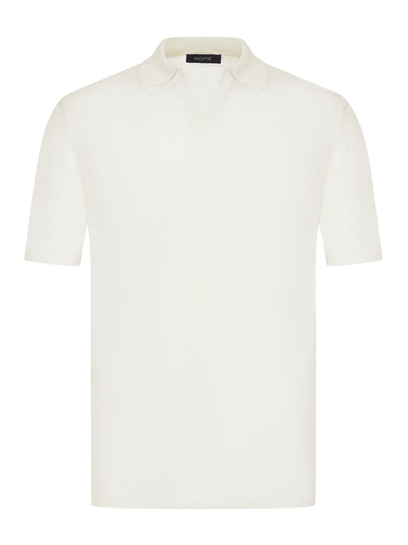 SHORT-SLEEVED LINEN POLO SHIRT - Nome G - Man