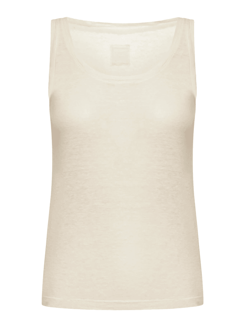 LINEN TOP WITH DEEP NECKLINE - 120% Lino - Woman